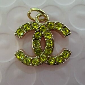 Gold Pendant with Yellow Crystals Necklace